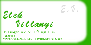 elek villanyi business card